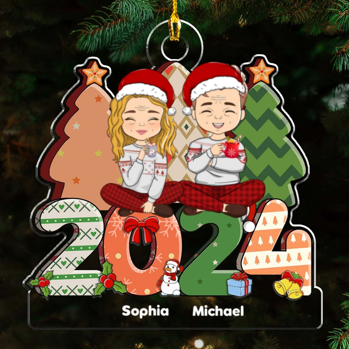 Family Christmas Gift - Personalized Custom Acrylic Ornament