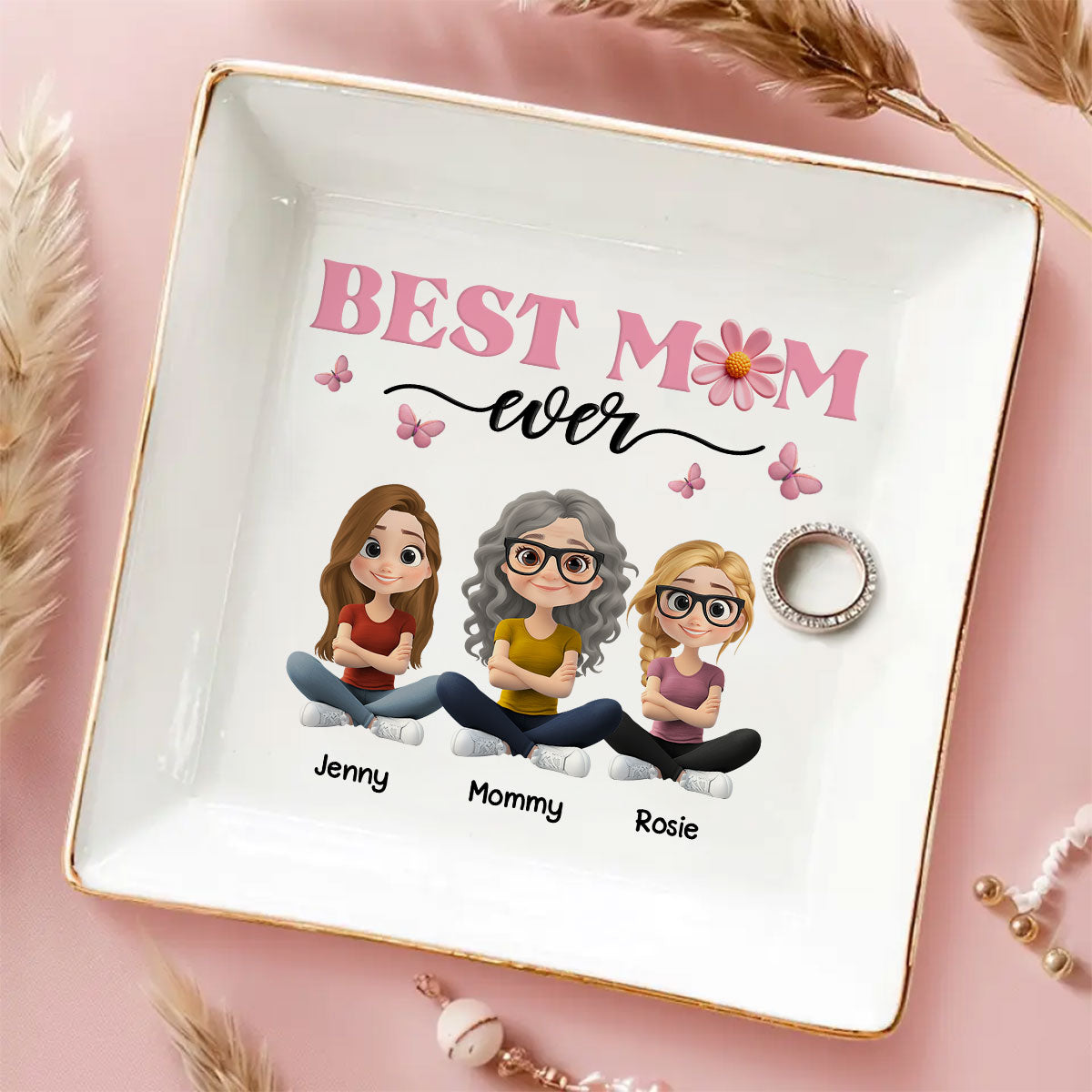 Best Mom Ever - Personalized Custom Jewelry Dish