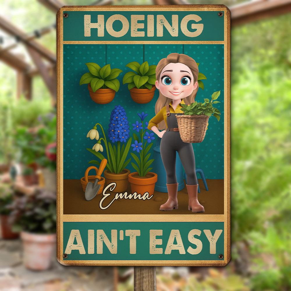 Gardening Work Is Very Hard - Personalized Custom Metal Sign