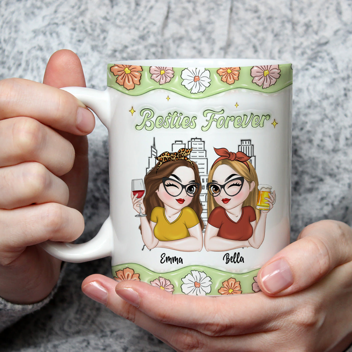 Best Friend Forever - Personalized Custom 3D Inflated Effect Mug