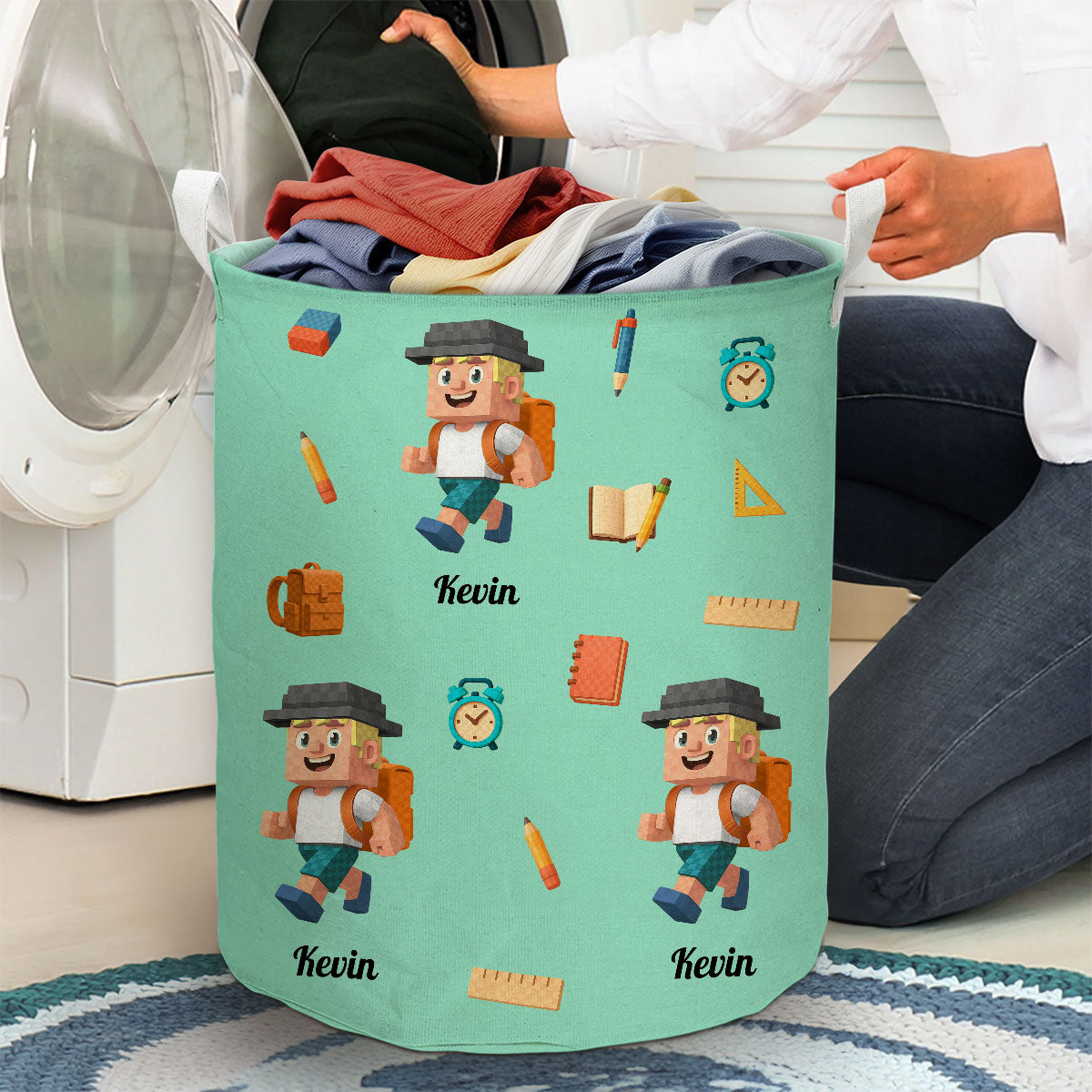 School Time - Personalized Custom Laundry Basket