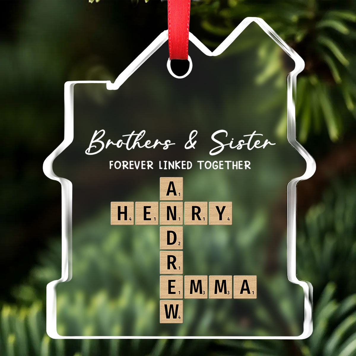 Family Roots Keep Us Together - Personalized Custom House Shaped Glass Ornament