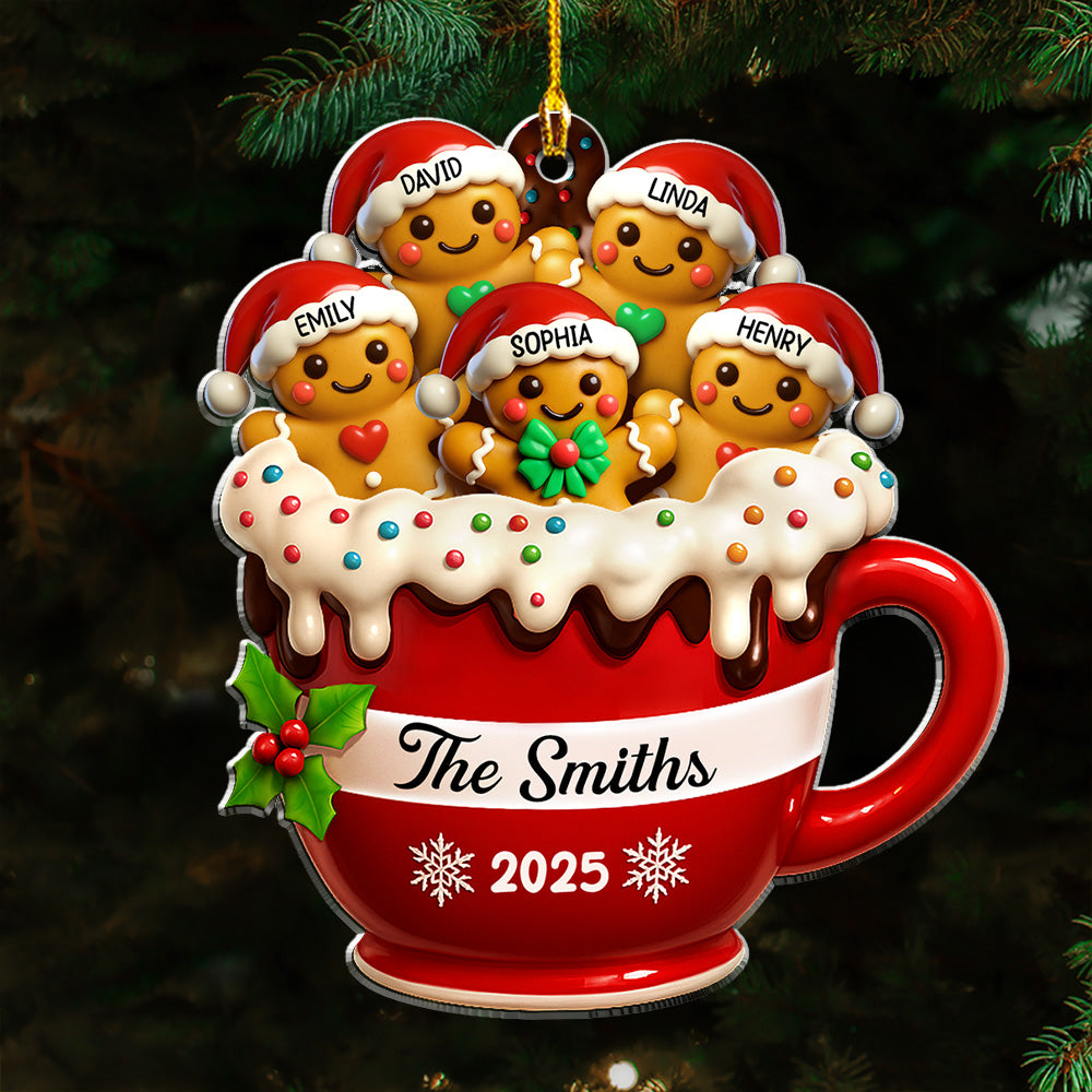 Gingerbread Family 2 - Personalized Custom Acrylic Ornament