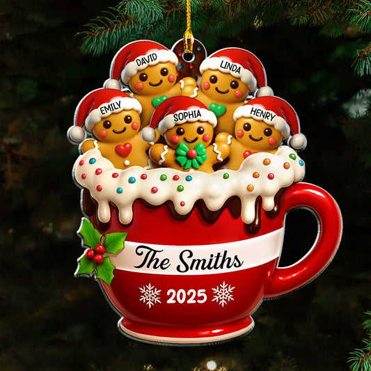 Gingerbread Family 2 - Personalized Custom Acrylic Ornament