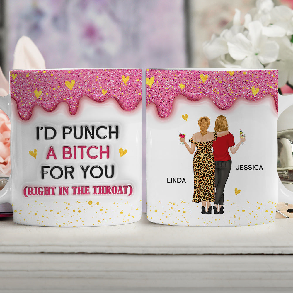 Twinkle Bestie Glitter - Personalized Custom 3D Inflated Effect Mug