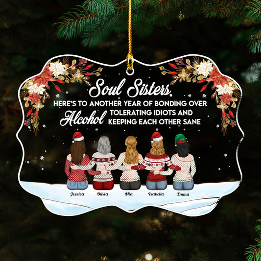 Here Is To Another Year Of Bonding Over Alcohol - Personalized Custom Acrylic Ornament