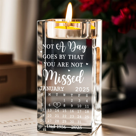 Miss You - Personalized Custom Engraved Crystal Candle Holder