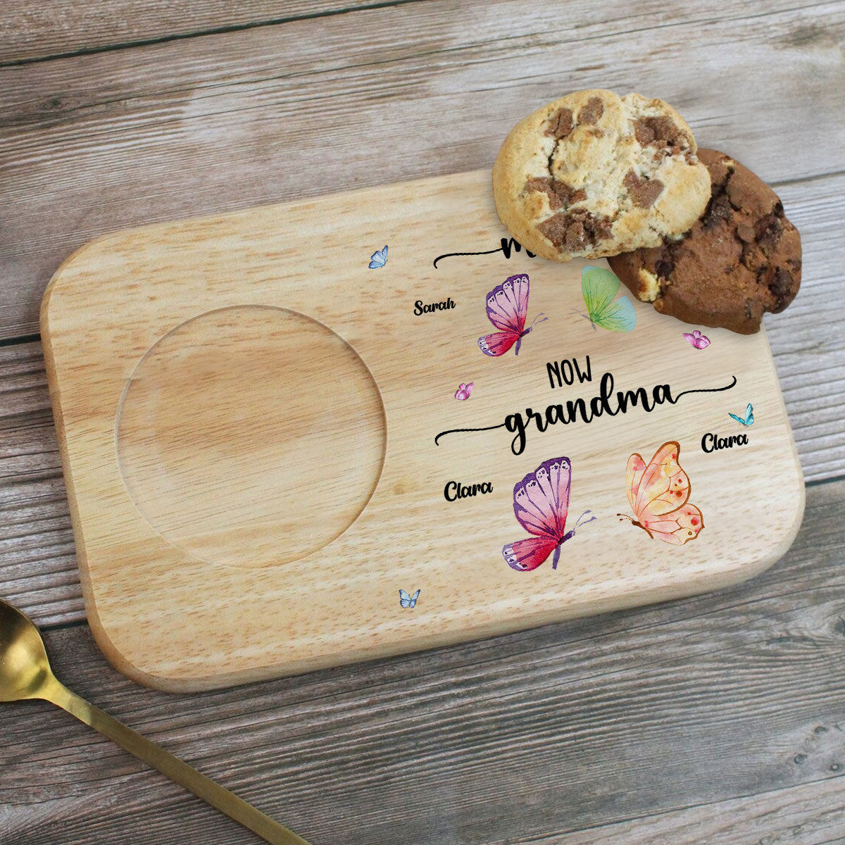 First Mom Now Grandma - Personalized Custom Wooden Treat Board