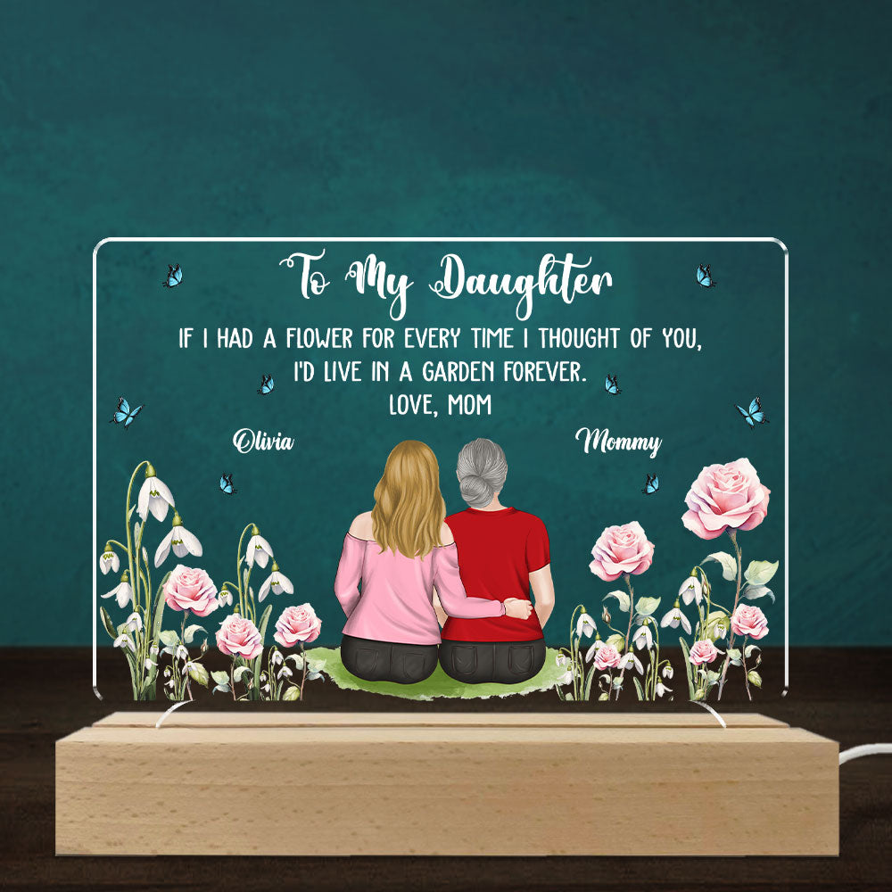 Mom Garden Grows With Love - Personalized Custom LED Light