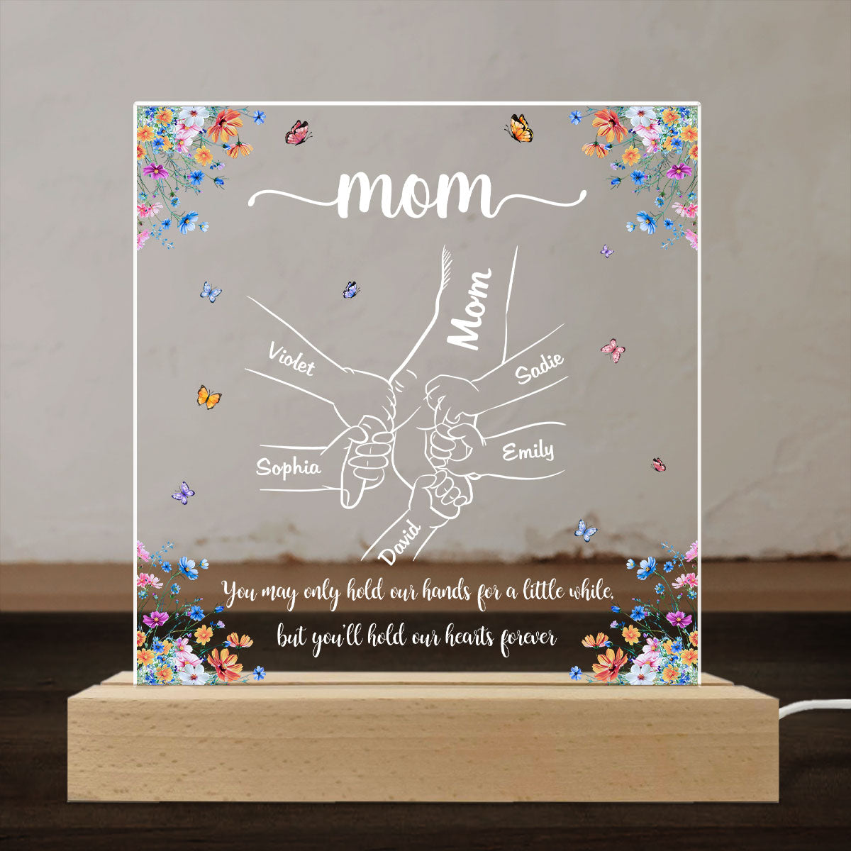 Hold Our Hearts Version 2 - Personalized Custom LED Light