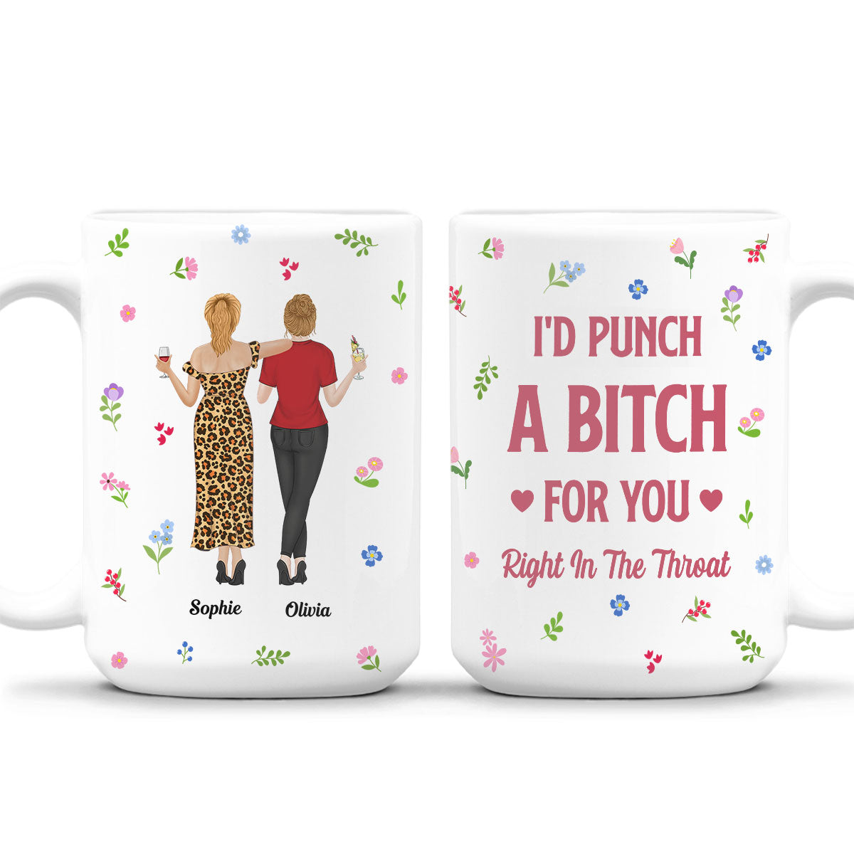 Punch Bitch Besties - Personalized Custom Coffee Mug