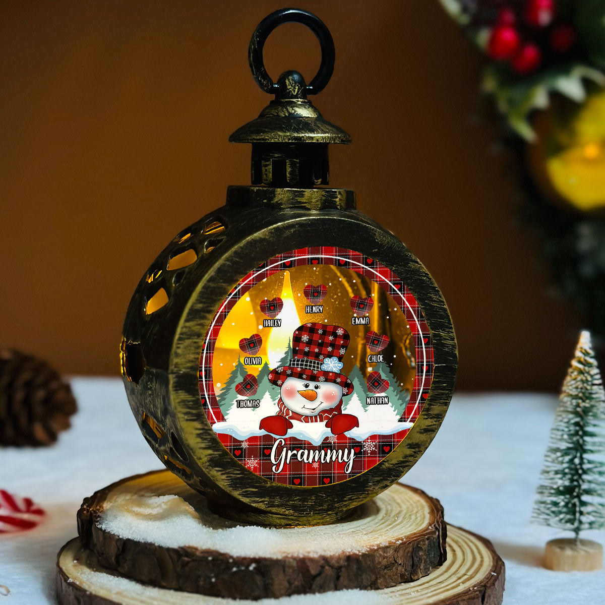 Christmas Grandparents - Personalized Custom Christmas Lantern