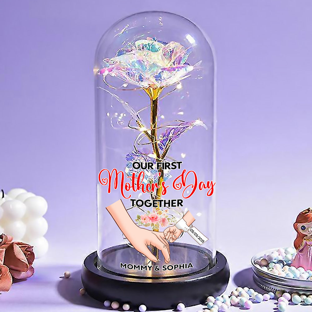 Our First Mother's Day Together - Personalized Custom Sparkly Rose