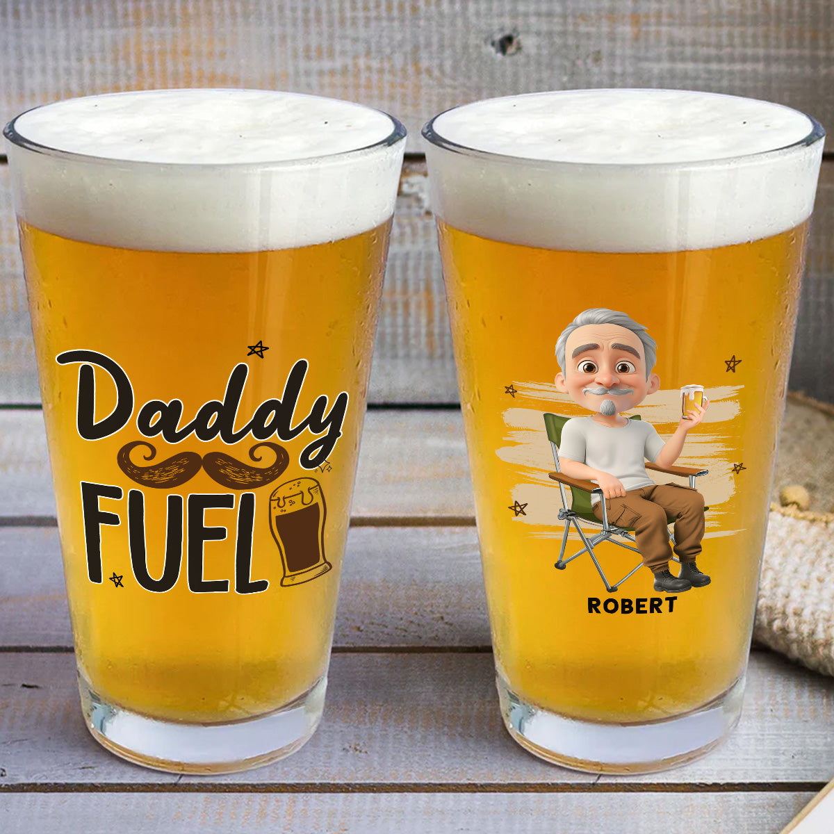 Dad Fuel - Personalized Custom Beer Glass