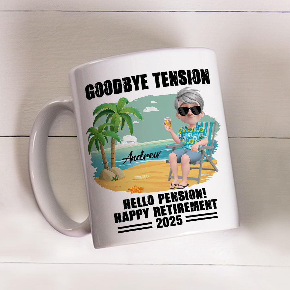 Goodbye Office Hello Paradise - Personalized Custom Coffee Mug