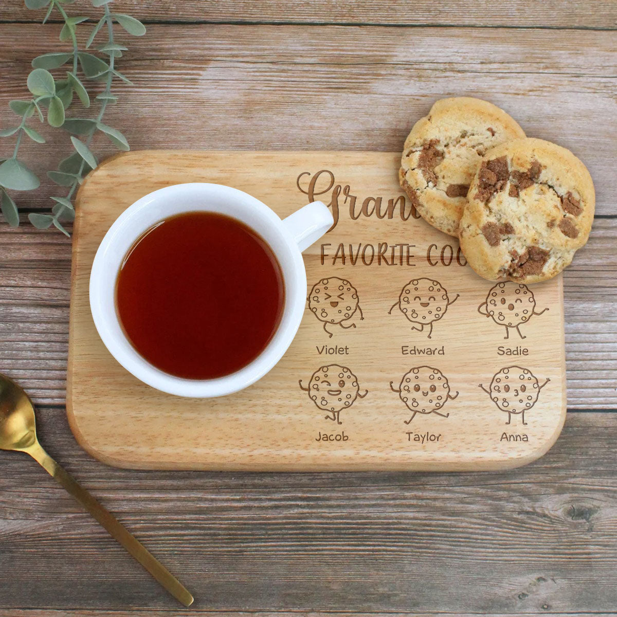 Grandma's Favorite Cookies - Personalized Custom Wooden Treat Board