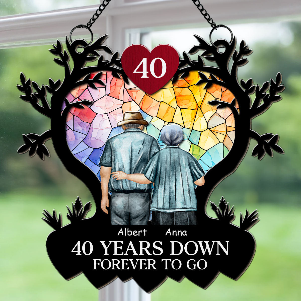 Many Years Down Forever To Go - Personalized Custom Suncatcher