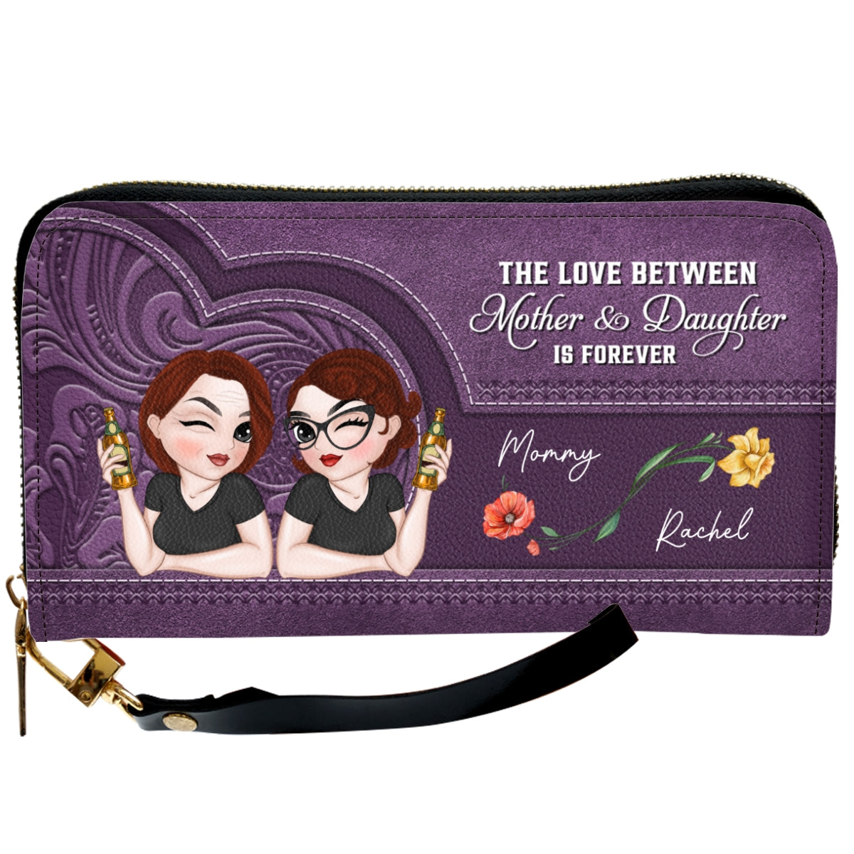 Forever Love You Mom - Personalized Custom Leather Wallet