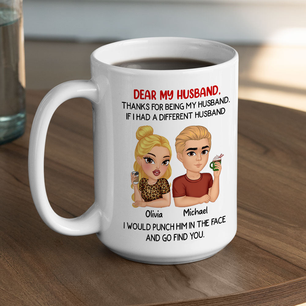 Thanks For Being My Husband - Personalized Custom Coffee Mug