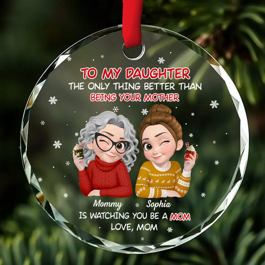Blessed To See You Become A Mother - Personalized Custom Glass Ornament