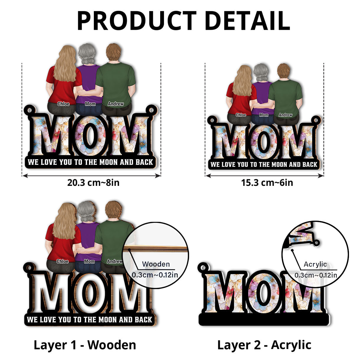 We Love You Mom - Personalized Custom Suncatcher
