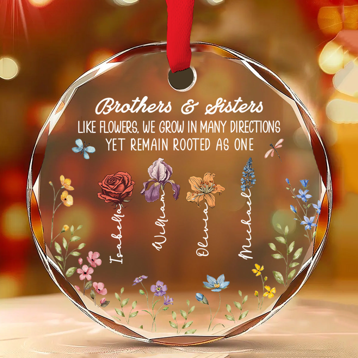 Different Paths One Strong Root - Personalized Custom Glass Ornament