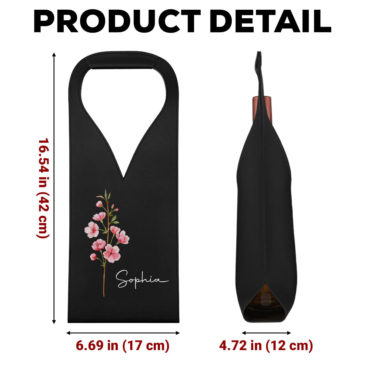 Friends Are Flowers That Never Fade - Personalized Custom Leather Wine Bag