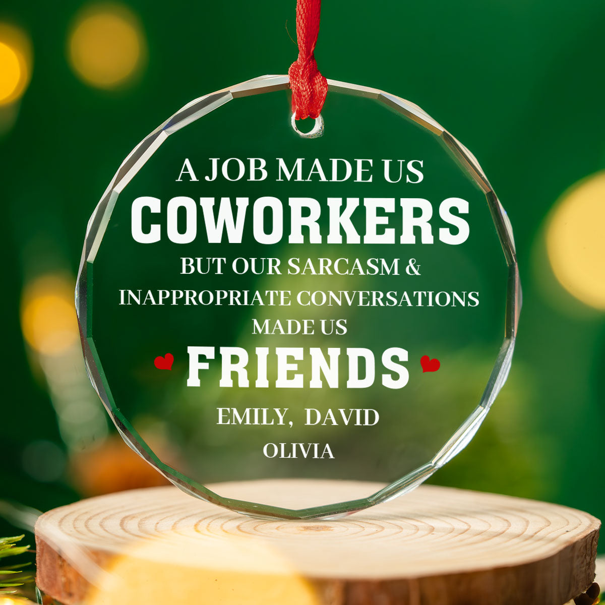 Made Us Friends - Personalized Custom Glass Ornament