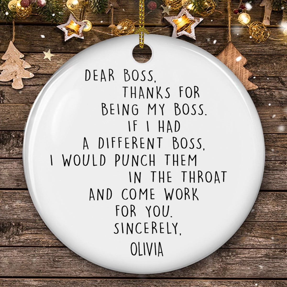 If I Had A Different Boss - Personalized Custom Ceramic Ornament