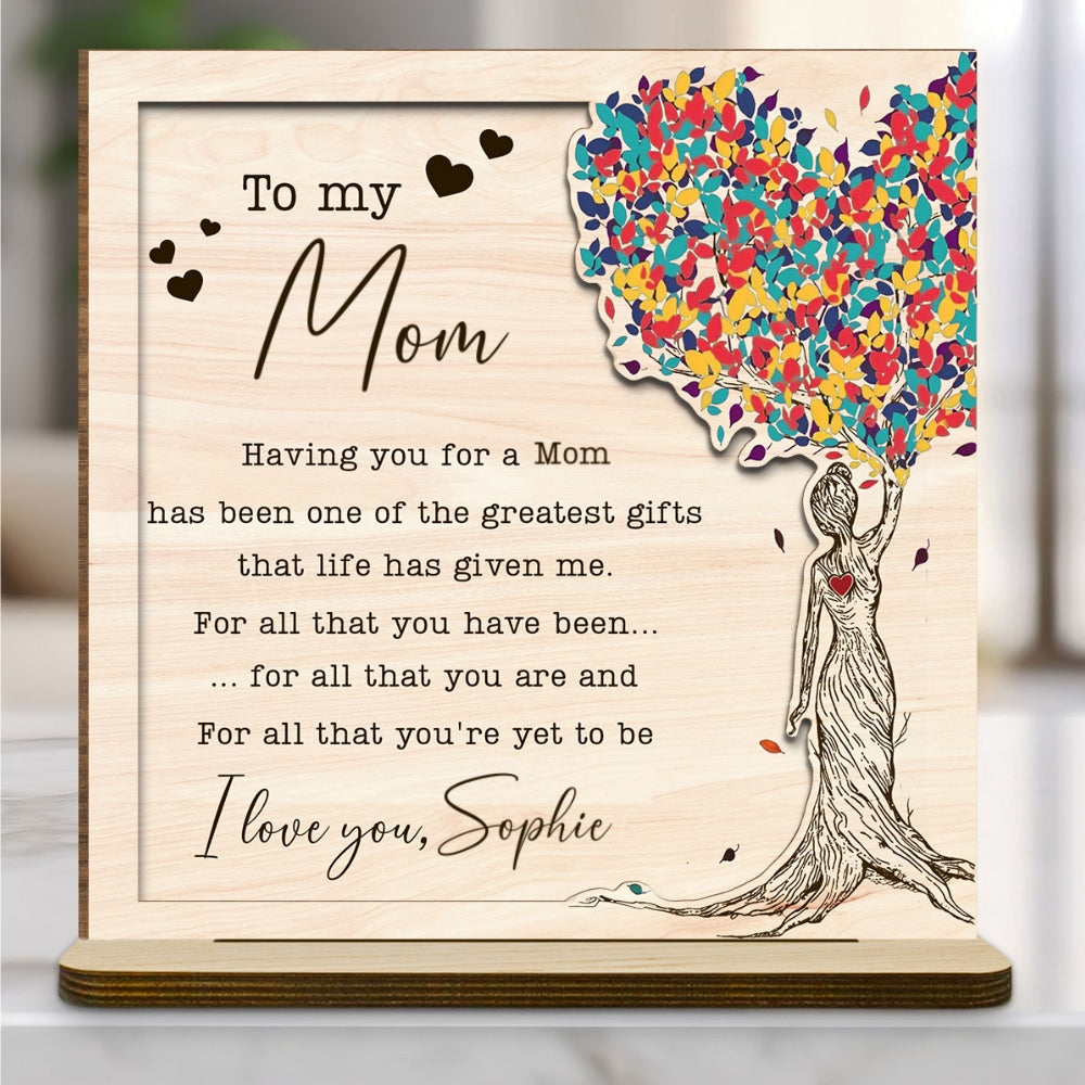 My Greatest Gift - Personalized Custom 2-Layer Wood Plaque With Flat Base