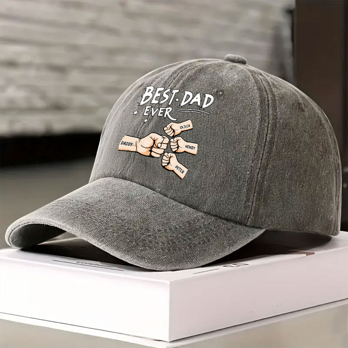 Best Dad - Personalized Custom Vintage Washed Denim Cap