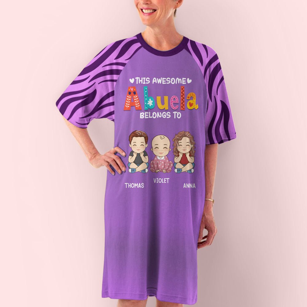 Awesome Grandma  - Personalized Custom 3/4 Sleeve Dress