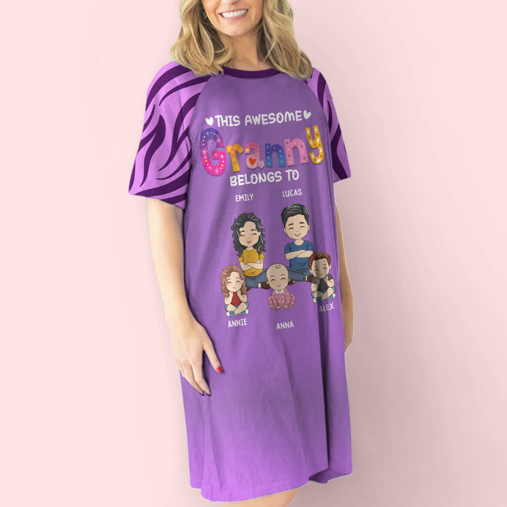 Awesome Grandma  - Personalized Custom 3/4 Sleeve Dress