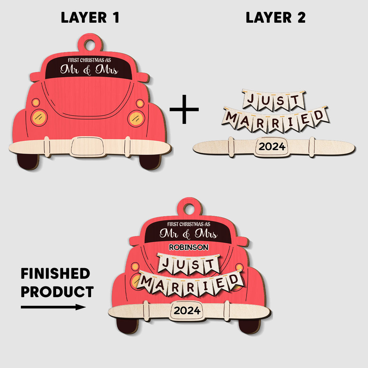 The Only Gift I Want This Year Is Your - Personalized Custom Freeshape 2-Layered Wood Ornament