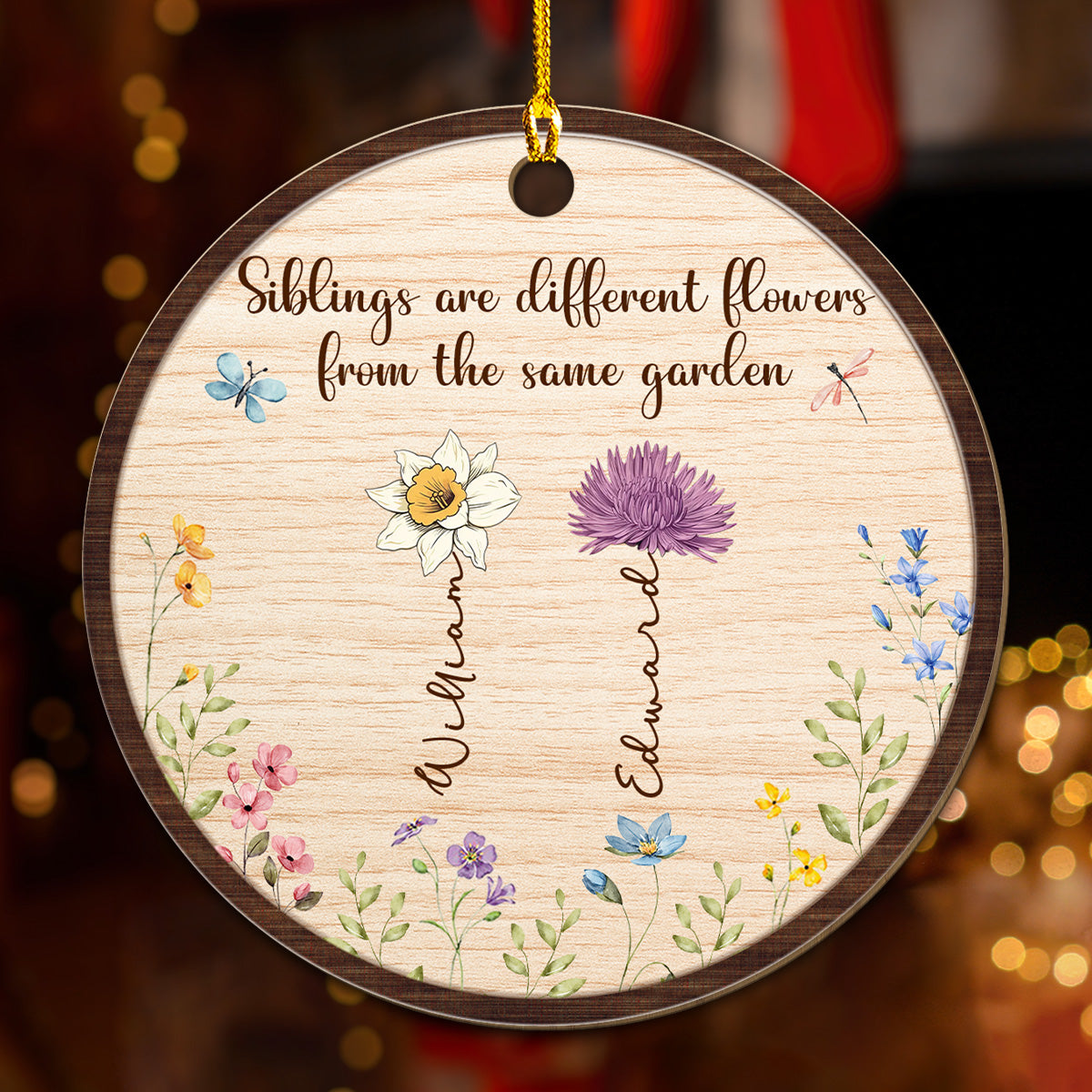 Sisters Are Different Blooms  - Personalized Custom Wood Ornament