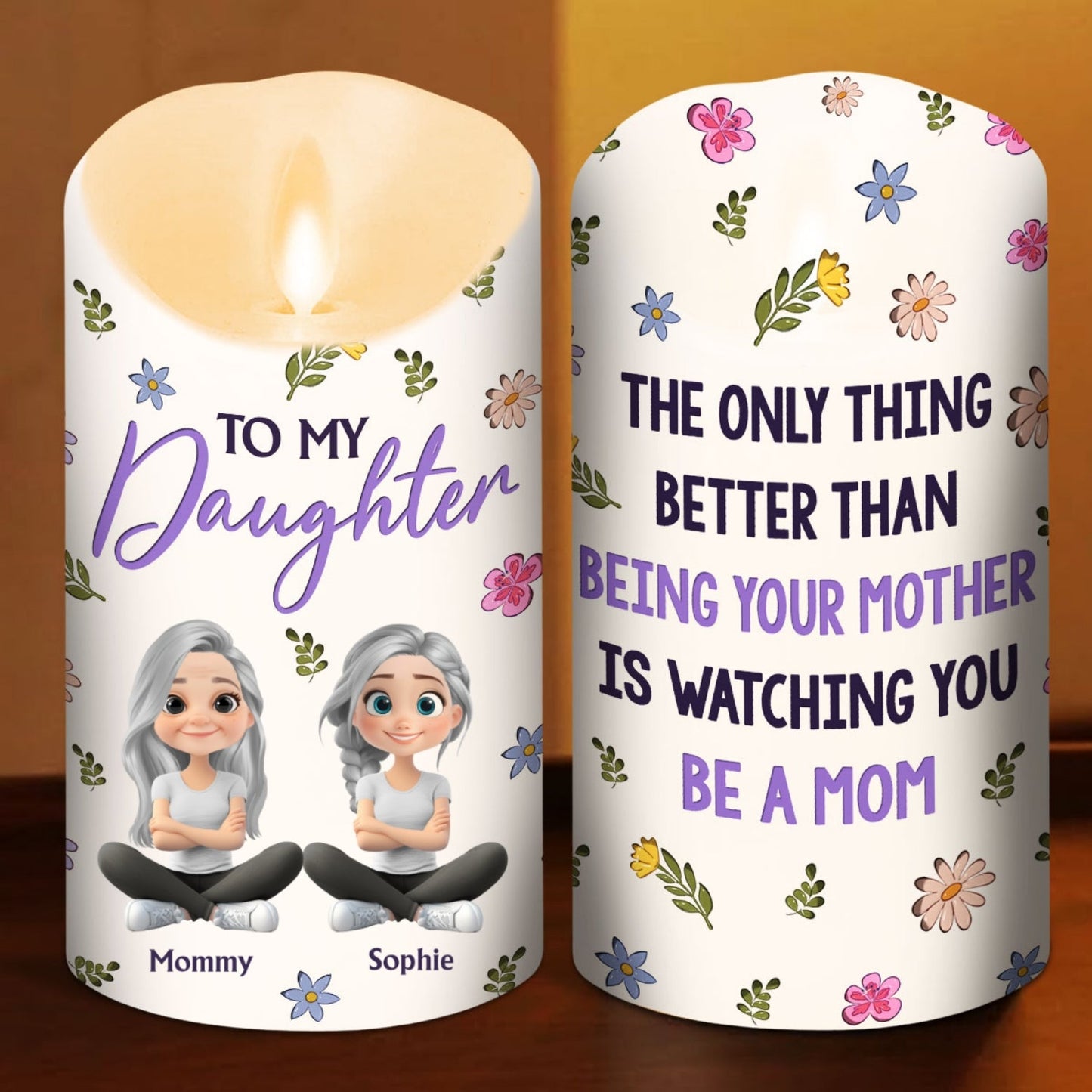 To My Daughter - Personalized Custom LED Candle
