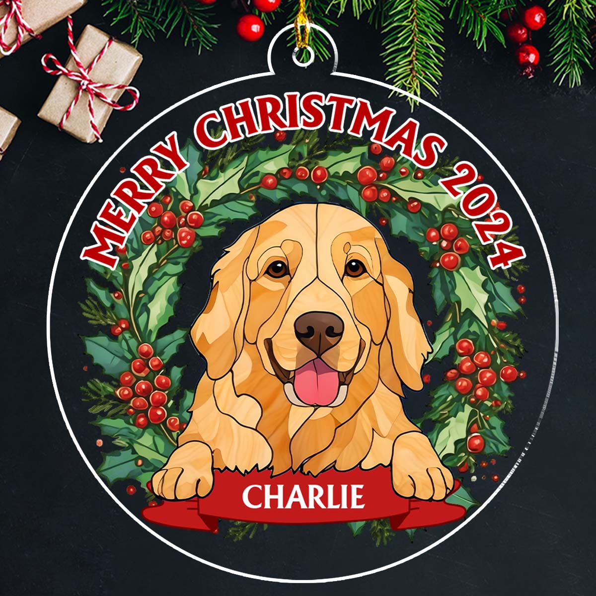 Joyful Christmas - Personalized Custom Acrylic Ornament