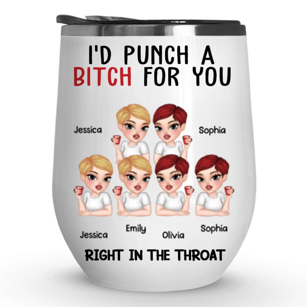 Punch For My Bestie - Personalized Custom Wine Tumbler