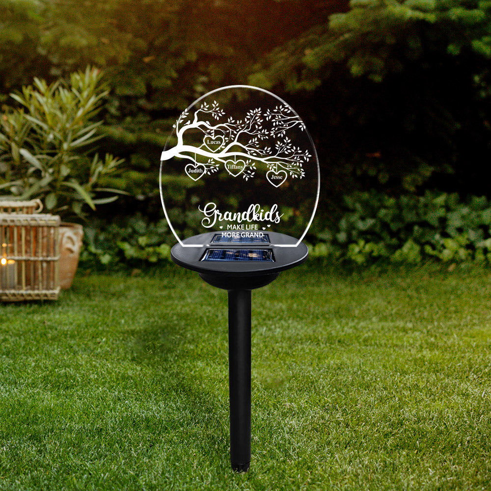 Grandkids Make Life More Grand - Personalized Custom Solar Light