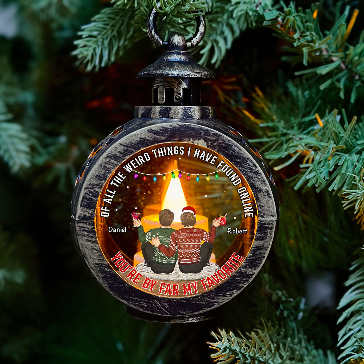 You Are By Far My Favorite - Personalized Custom Christmas Lantern