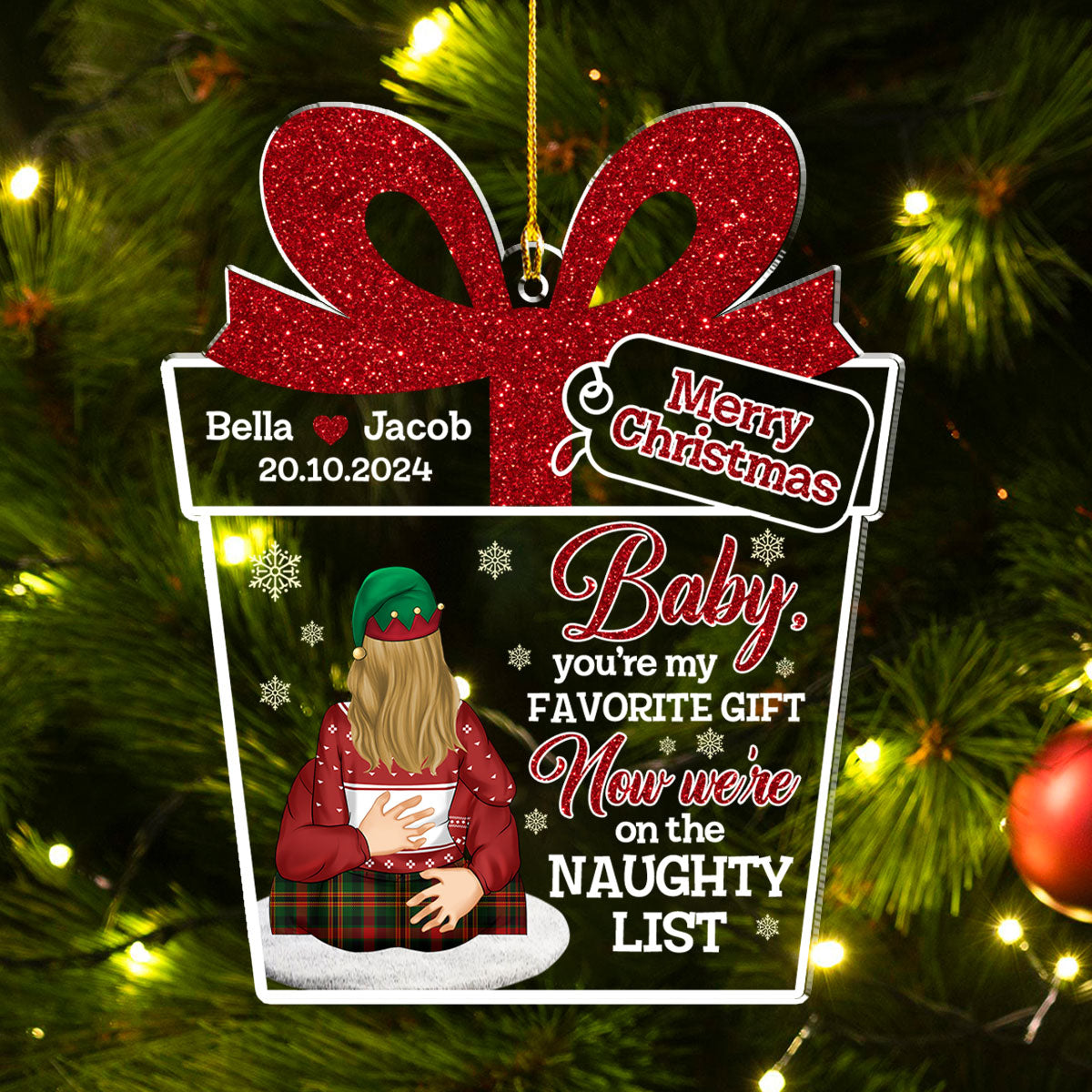 We Are On The Naughty List - Personalized Custom Acrylic Ornament