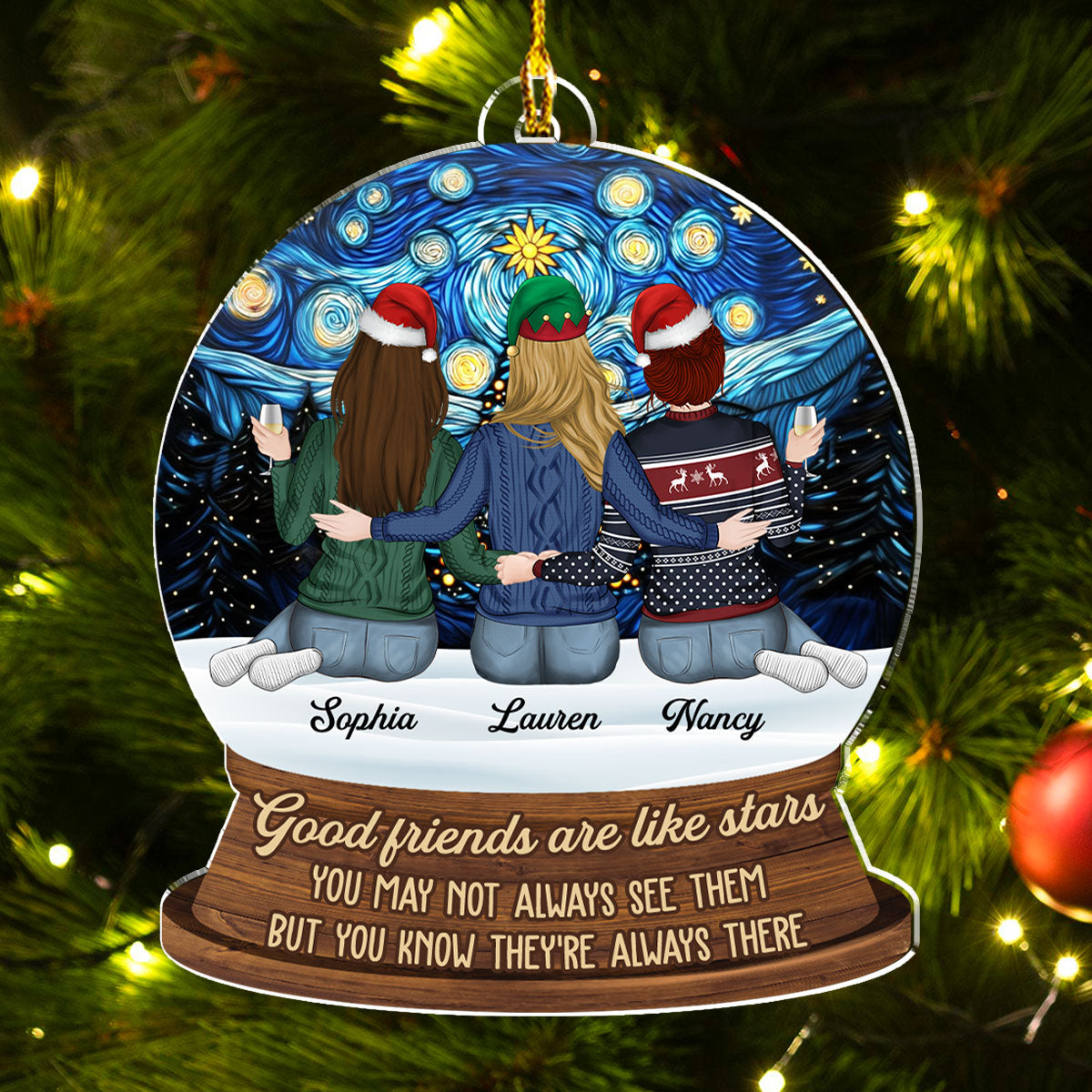 Good Friends Are Like Stars - Personalized Custom Acrylic Ornament