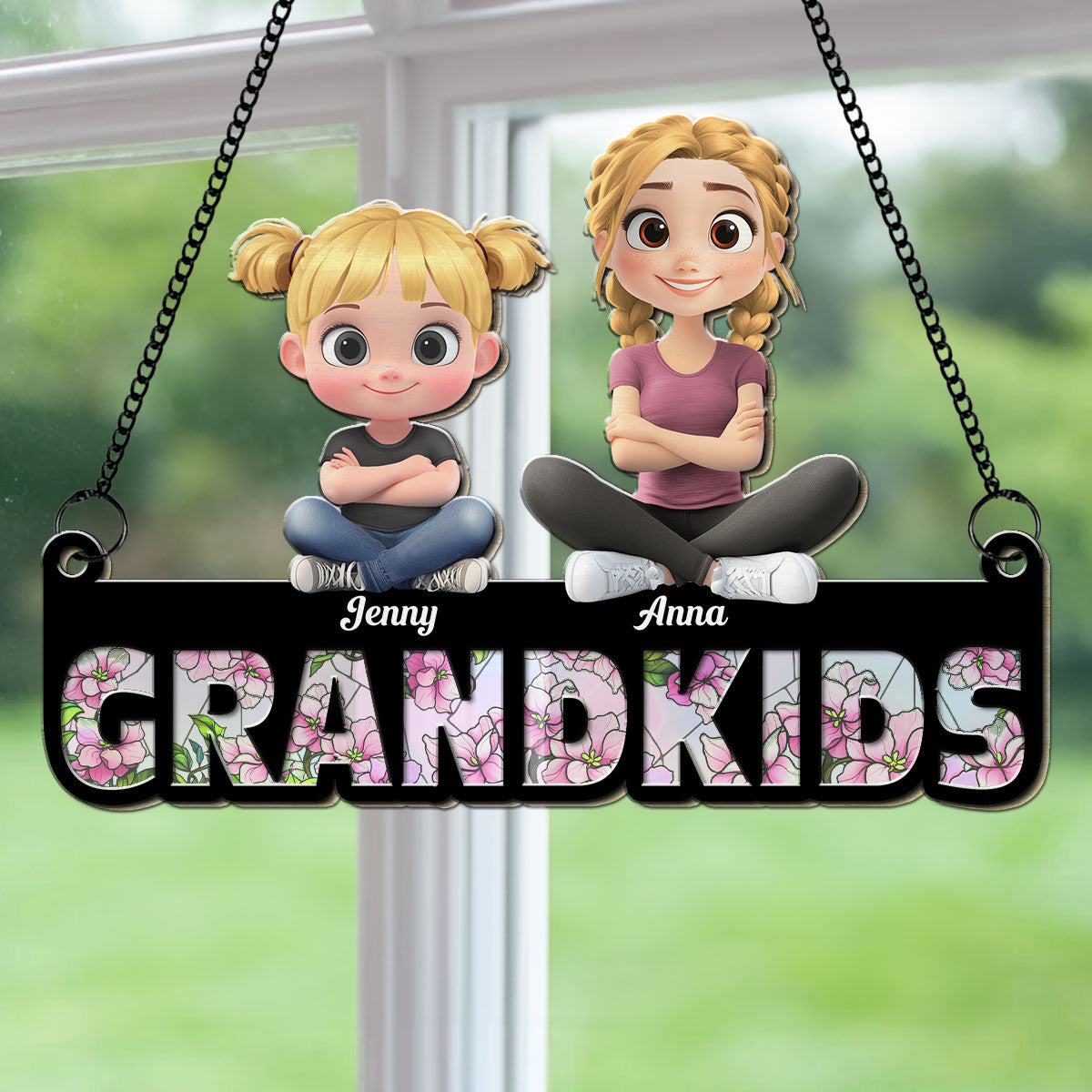 Grandma New Born Flower- Personalized Custom Suncatcher