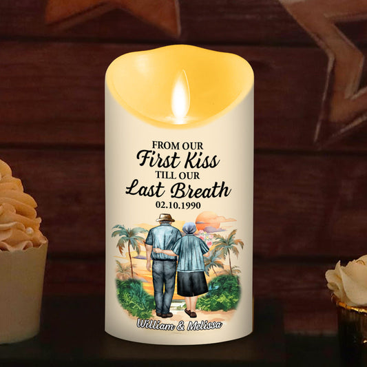 From Our First Kiss - Personalized Custom LED Candle