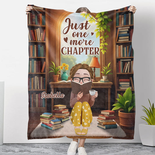 A Girl And Her Books - Personalized Custom Fleece Blanket