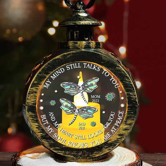 Dragonfly My Mind My Heart My Soul - Personalized Custom Christmas Lantern