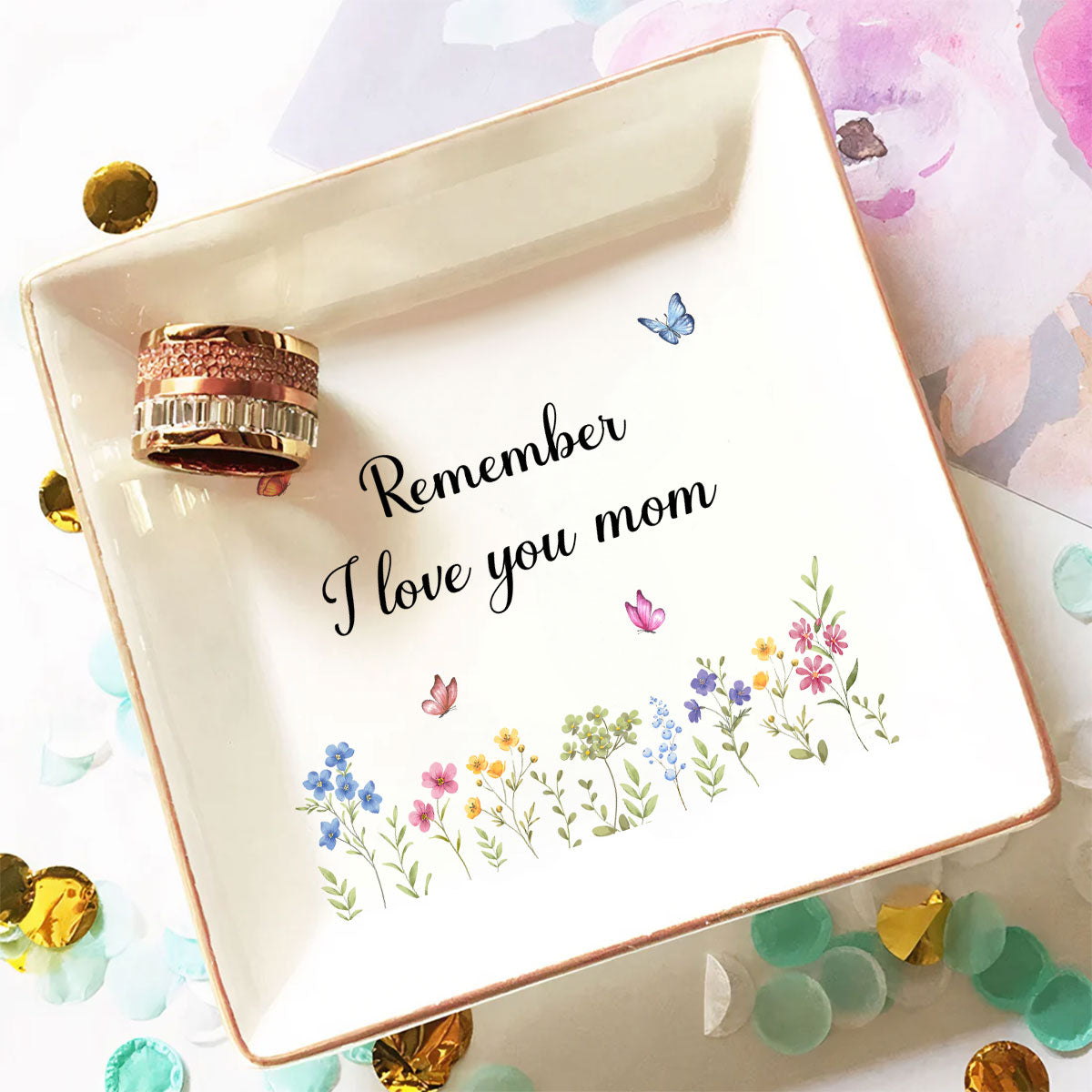 I Love You Mom - Personalized Custom Jewelry Dish