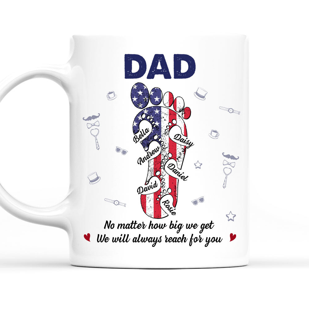 Dad Footsteps Heart - Personalized Custom Coffee Mug