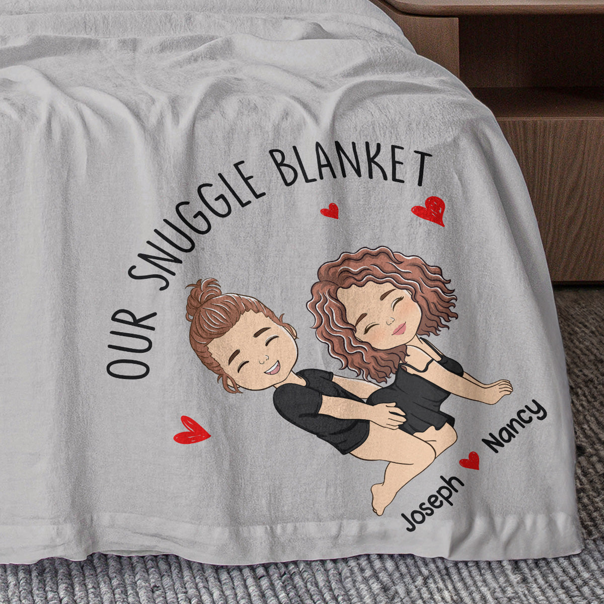 Our Snuggle Love Blanket - Personalized Custom Fleece Blanket