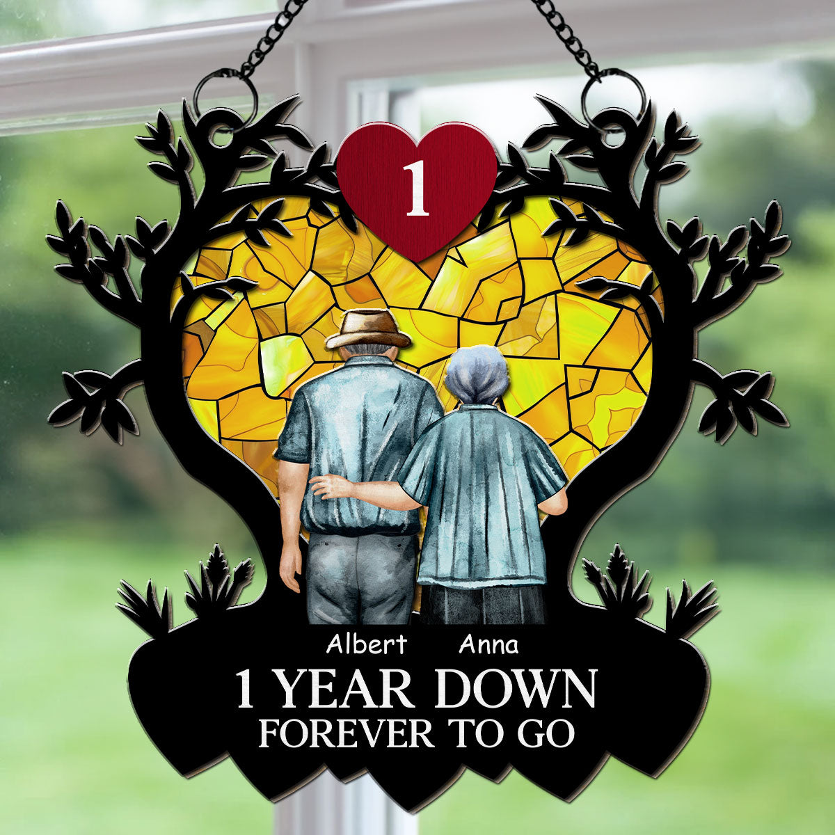 Many Years Down Forever To Go - Personalized Custom Suncatcher